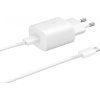 EP-TA800XWE Samsung 25W Cestovná nabíjačka + USB-C Dátový Kábel White