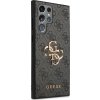 Guess PU 4G Metal Logo Zadní Kryt pro Samsung Galaxy S24 Ultra Grey