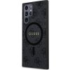 Guess PU Leather 4G Colored Ring MagSafe Zadní Kryt pro Samsung Galaxy S24 Ultra Black