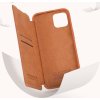 Nillkin Qin Leather Pro Case iPhone 14 Plus kryt fotoaparátu, flipové pouzdro, hnědé