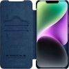 Nillkin Qin Leather Pro Case iPhone 14 Plus kryt fotoaparátu, flipové pouzdro, modré