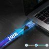 Wozinsky WPS2-UY41S USB-C Thunderbolt 4 240W 2m 4K uhlový kábel - čierny