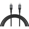 Dudao L3CL USB-C - Lightning 30W Opletený Kábel 1.2m - Čierny