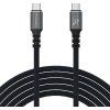 Wozinsky WPS-UY415S USB-C kábel Thunderbolt 4 240W 1,5m 4K - čierny