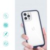 Průhledný gelový kryt 3 v 1 pro iPhone 12 Pro s modrým rámečkem