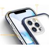 Průhledný gelový kryt 3 v 1 pro iPhone 12 Pro s modrým rámečkem