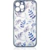 Designový kryt pro iPhone 12 Pro Max s květinovým vzorem, tmavě modrý