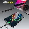 Kábel Dudao L20 Pro 4 v 1 USB-A / USB-C - Lightning / USB-C - čierny