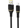 Dudao L25L 30W USB-A - Lightning kabel s měkkým silikonovým opletením Lightning 1m - černý