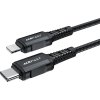 Acefast C4-01 Lightning - USB-C PD kabel 30W 3A 480Mb/s 1,8m - černý