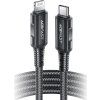 Acefast C4-01 Lightning - USB-C PD kábel 30W 3A 480Mb/s 1,8m - čierny