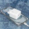 Dudao A28PCEU PD 45W GaN 2xUSB-C nástenná nabíjačka s USB-C káblom - biela
