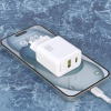 Dudao A27MaxCEU PD QC 35W USB-A USB-C nástenná nabíjačka s káblom USB-C - biela