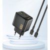 Dudao A28PEU PD 45W GaN 2xUSB nástenná nabíjačka - čierna