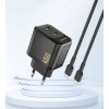 Dudao A28PEU PD 45W GaN 2xUSB nástěnná nabíječka - černá