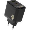 Dudao A28PEU PD 45W GaN 2xUSB nástenná nabíjačka - čierna