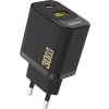 Dudao A27TEU PD 30W GaN USB-A USB-C nástěnná nabíječka - černá
