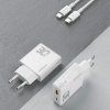 GaN Dudao A30EUL 30W USB-A / USB-C sieťová nabíjačka + USB-C - Lightning kábel - Biela