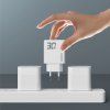 GaN Dudao A30EUL 30W USB-A / USB-C sieťová nabíjačka + USB-C - Lightning kábel - Biela