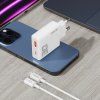 GaN Dudao A30EUL 30W USB-A / USB-C sieťová nabíjačka + USB-C - Lightning kábel - Biela