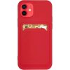 Silikonové pouzdro na karty a dokumenty pro iPhone 12 Pro, červené