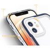 Průhledný gelový kryt 3 v 1 pro iPhone 12 s modrým rámečkem