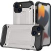 Hybrid Armor Case Tough Rugged Cover pro iPhone 13 stříbrný
