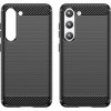 Silikonový kryt Carbon Case pro Samsung Galaxy S23+, flexibilní, karbonový, černý