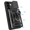 Hybrid Armor Camshield armored case for Samsung Galaxy S24+ with camera cover - black