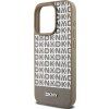 DKNY PU Leather Repeat Pattern Bottom Stripe MagSafe Zadný Kryt pre iPhone 13 Pro Max Brown