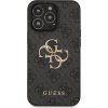 Guess PU 4G Metal Logo Zadný Kryt pre iPhone 13 Pro Max Grey