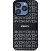DKNY PU Leather Repeat Pattern Tonal Stripe Zadní Kryt pro iPhone 14 Pro Max Black