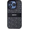 DKNY PU Leather Repeat Pattern Tonal Stripe Zadný Kryt pre iPhone 14 Pro Max Black