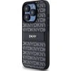 DKNY PU Leather Repeat Pattern Tonal Stripe Zadní Kryt pro iPhone 14 Pro Max Black