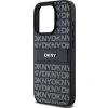 DKNY PU Leather Repeat Pattern Tonal Stripe Zadní Kryt pro iPhone 14 Pro Max Black