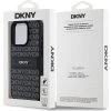 DKNY PU Leather Repeat Pattern Tonal Stripe Zadní Kryt pro iPhone 14 Pro Max Black