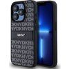 DKNY PU Leather Repeat Pattern Tonal Stripe Zadný Kryt pre iPhone 14 Pro Max Black