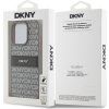 DKNY PU Leather Repeat Pattern Tonal Stripe Zadní Kryt pro iPhone 14 Pro Max Beige