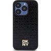 DKNY PU Leather Repeat Pattern Stack Logo Magsafe Zadný Kryt pre iPhone 14 Pro Max Black