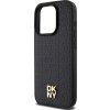 DKNY PU Leather Repeat Pattern Stack Logo Magsafe Zadný Kryt pre iPhone 14 Pro Max Black