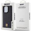 DKNY PU Leather Repeat Pattern Stack Logo Magsafe Zadný Kryt pre iPhone 14 Pro Max Black