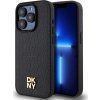DKNY PU Leather Repeat Pattern Stack Logo Magsafe Zadný Kryt pre iPhone 14 Pro Max Black