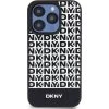 DKNY PU Leather Repeat Pattern Bottom Stripe MagSafe Zadní Kryt pro iPhone 14 Pro Max Black