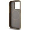 DKNY PU Leather Repeat Pattern Bottom Stripe MagSafe Zadný Kryt pre iPhone 14 Pro Max Brown
