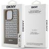 DKNY PU Leather Repeat Pattern Bottom Stripe MagSafe Zadní Kryt pro iPhone 14 Pro Max Brown