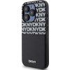 DKNY PU Leather Repeat Pattern Card Pocket Zadný Kryt pre iPhone 14 Pro Max Black