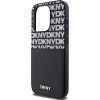 DKNY PU Leather Repeat Pattern Card Pocket Zadný Kryt pre iPhone 14 Pro Max Black
