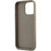 DKNY PU Leather Stack Logo Wrist Strap Zadný Kryt pre iPhone 14 Pro Max Beige