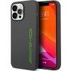 AMG Liquid Silicone Green Logo Zadní Kryt pro iPhone 14 Pro Max Grey
