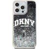 DKNY Liquid Glitter Arch Logo Zadný Kryt pre iPhone 14 Pro Max Black